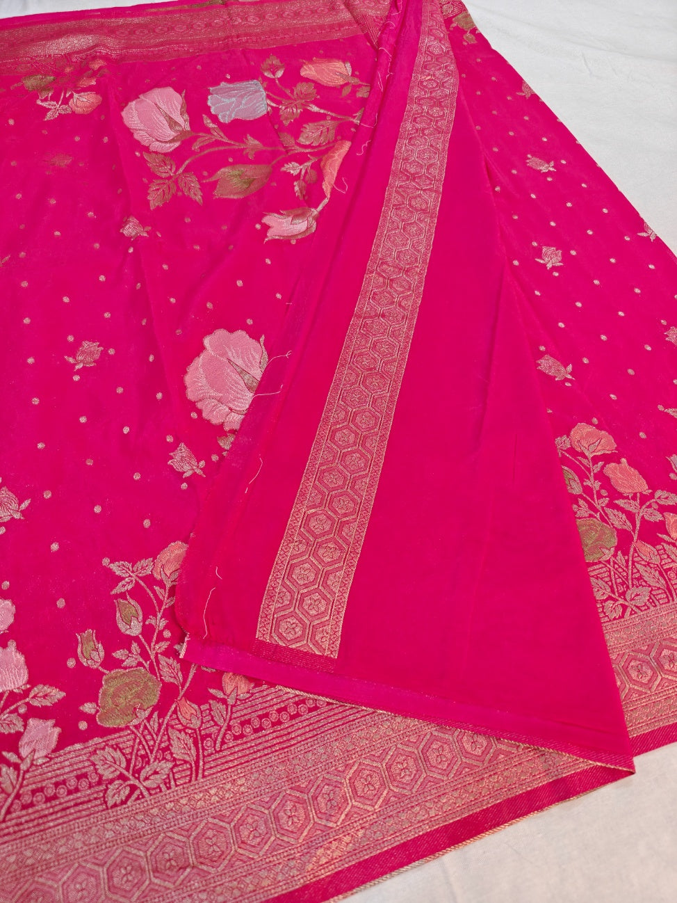 RANI COLOUR KHADDI GEORGETTE BOUTIQUE DESIGNER SAREE