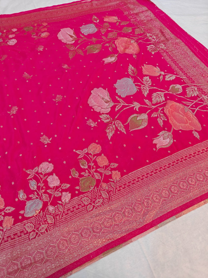 RANI COLOUR KHADDI GEORGETTE BOUTIQUE DESIGNER SAREE