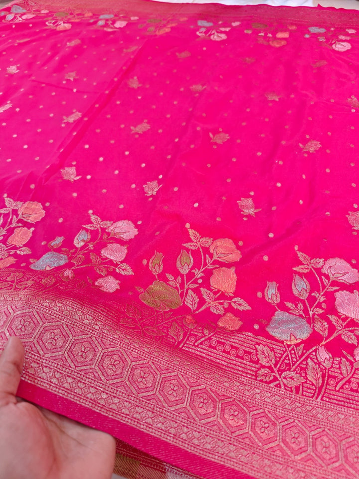 RANI COLOUR KHADDI GEORGETTE BOUTIQUE DESIGNER SAREE