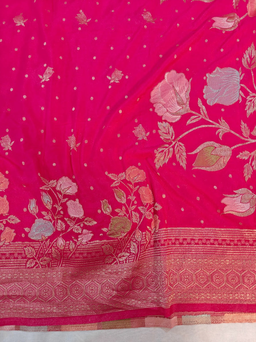 RANI COLOUR KHADDI GEORGETTE BOUTIQUE DESIGNER SAREE