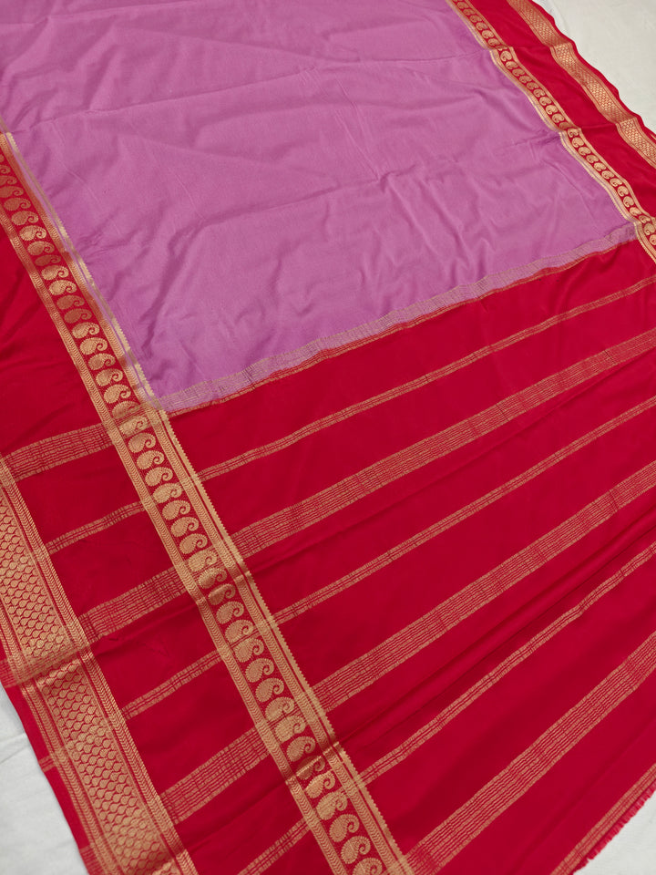 CREPE LAVENDER WITH RED BORDER
