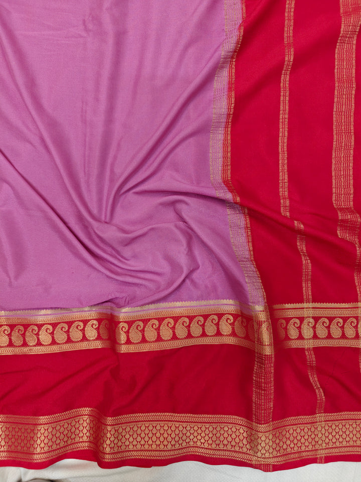 CREPE LAVENDER WITH RED BORDER