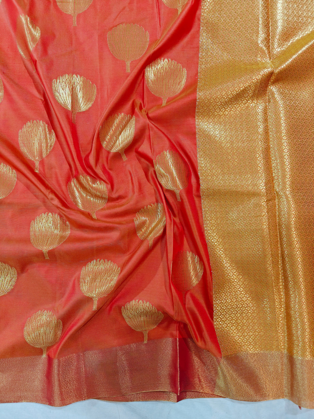SAFFRON COLOUR BANARASI SOFT PATTU SILK