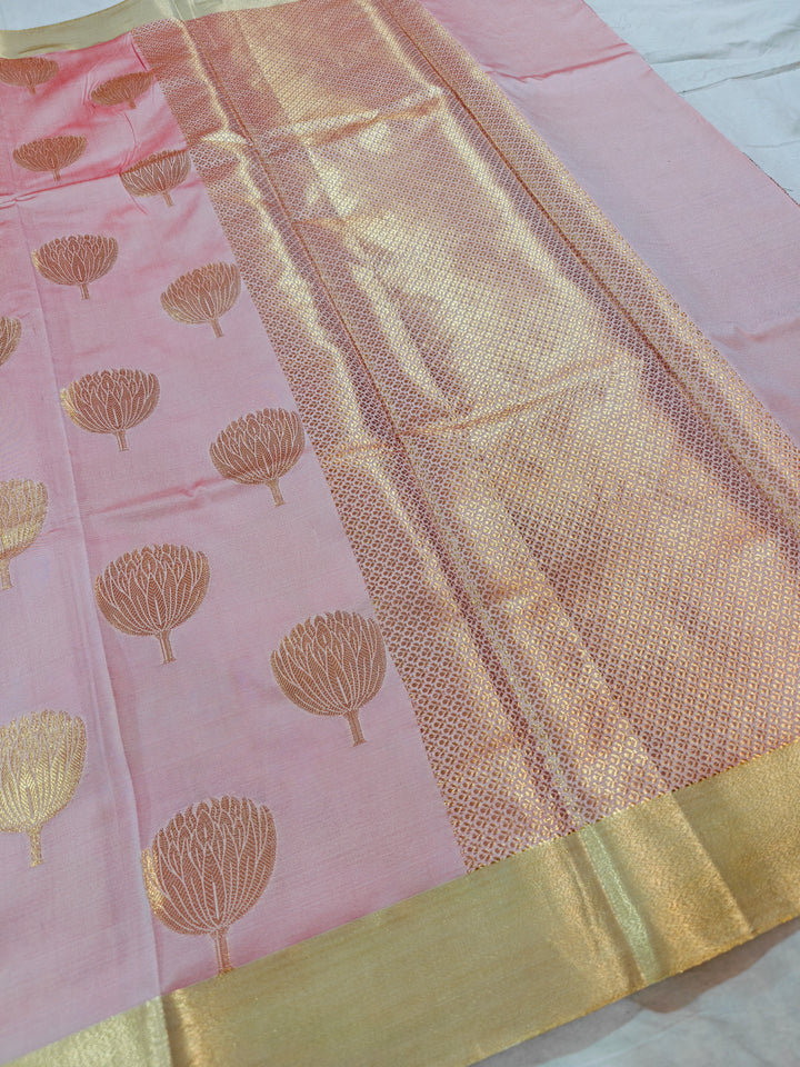 BABY PINK BANARASI SOFT  PATTU  SILK
