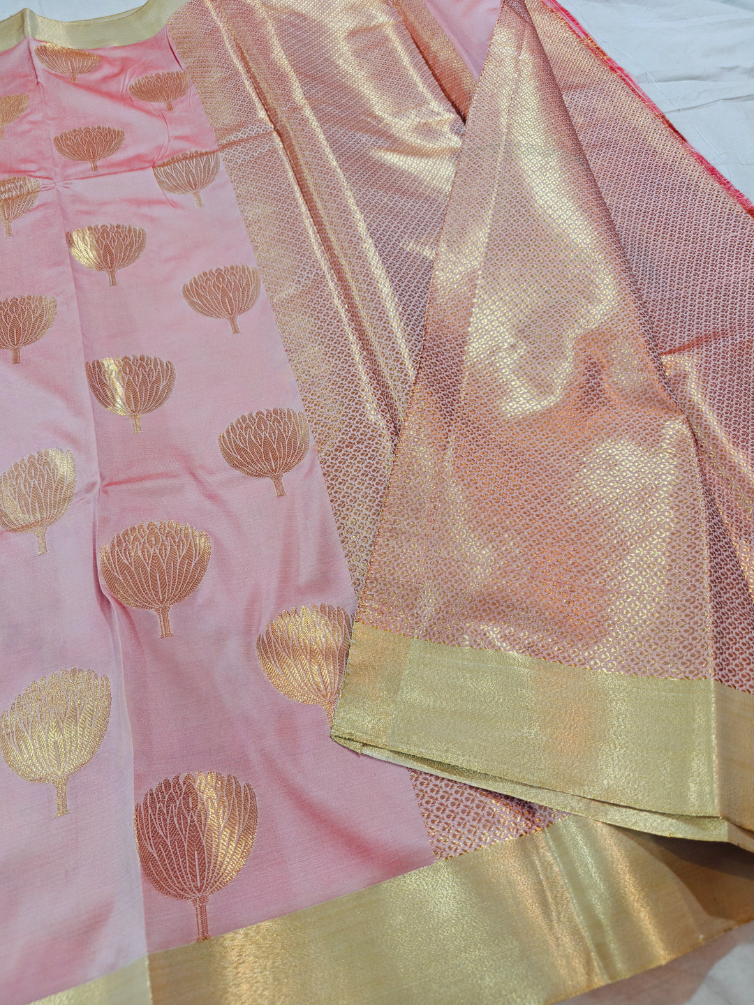 BABY PINK BANARASI SOFT  PATTU  SILK