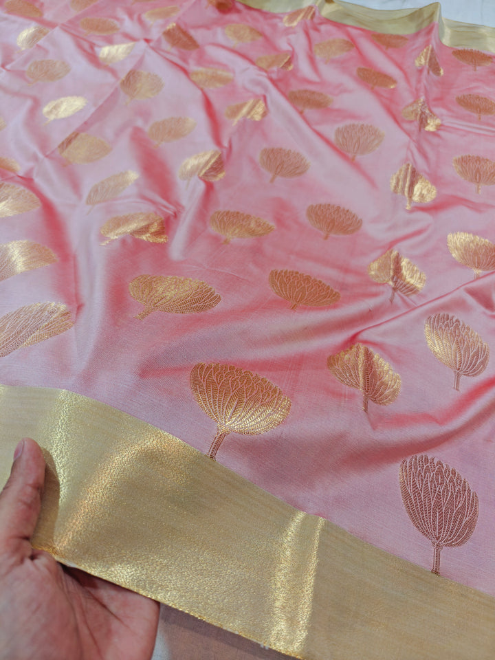 BABY PINK BANARASI SOFT  PATTU  SILK