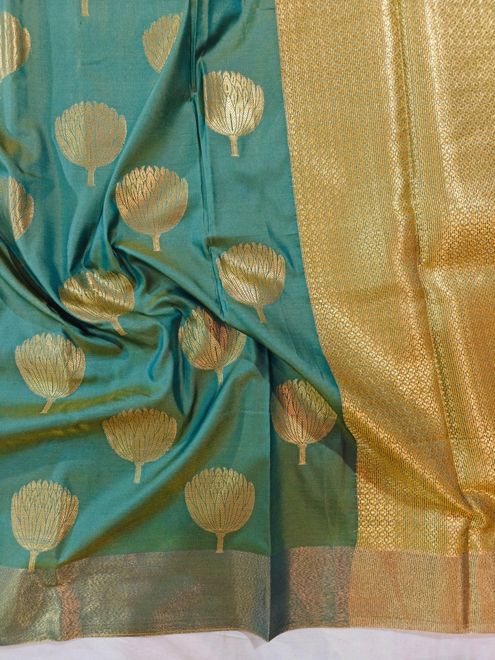 BASIL GREEN BANARASI SOFT PATTU SILK
