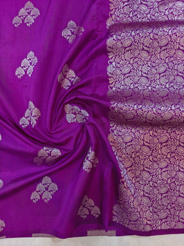 MAGENTA SEMI SILK LINEN WITH ALLOVER BOOTA
