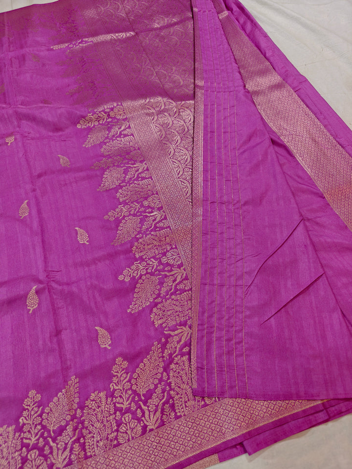 LAVENDER COLOUR SOFT MATKA LINEN SILK