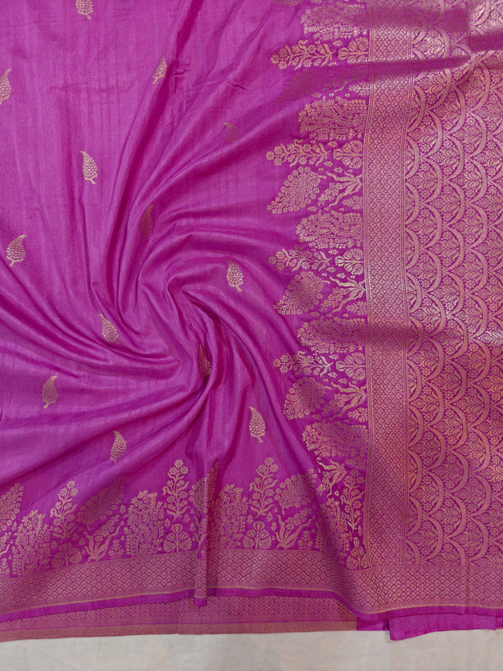 LAVENDER COLOUR SOFT MATKA LINEN SILK