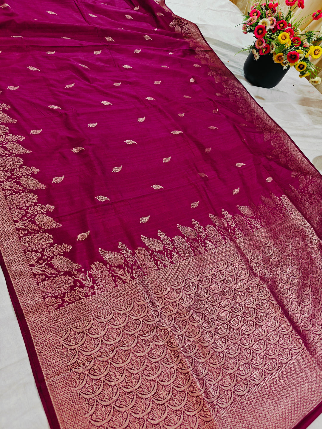 VINE COLOUR SOFT MATKA LINEN SILK