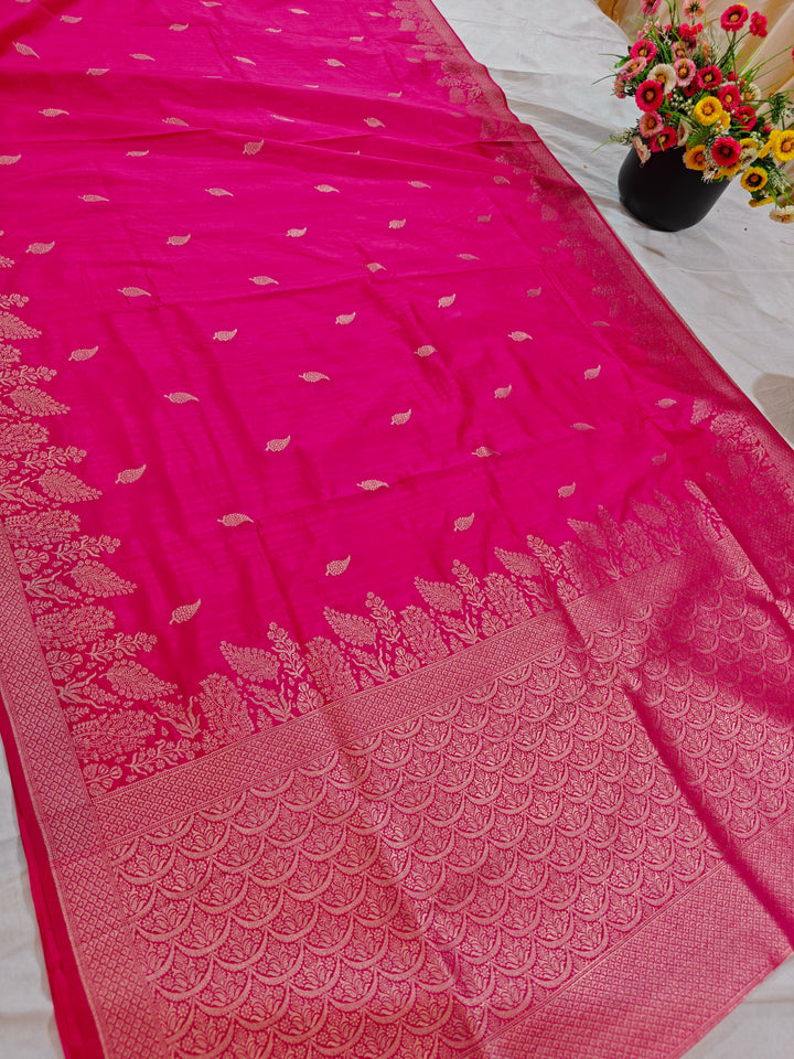 SOFT MATKA SILK LINEN IN RANI COLOUR