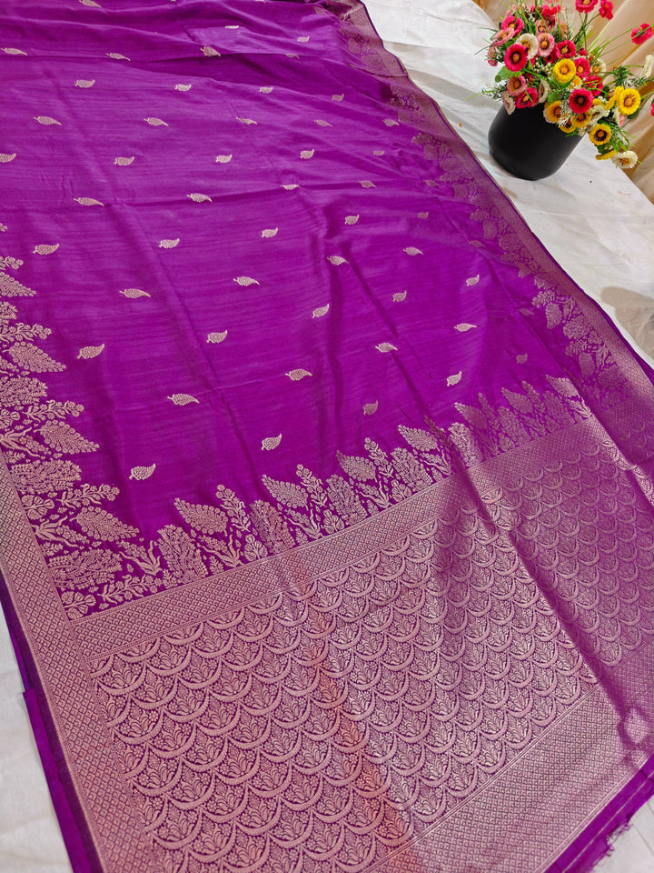 PURPLE COLOUR SOFT LINEN MATKA SILK