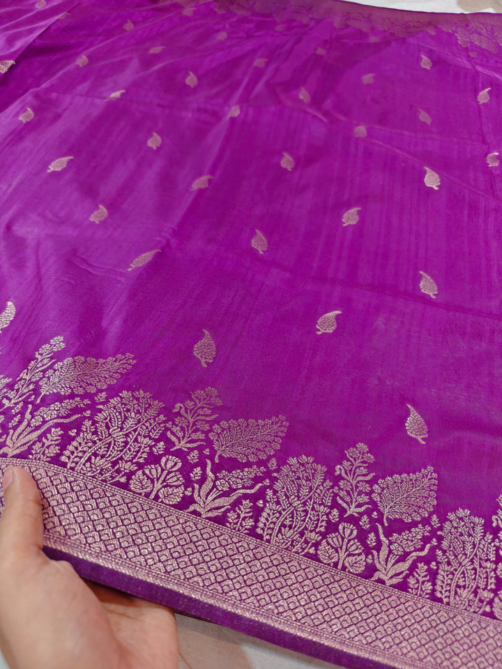 PURPLE COLOUR SOFT LINEN MATKA SILK