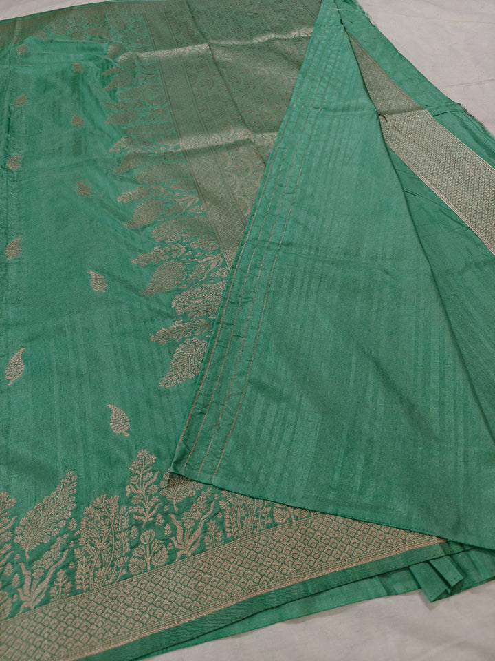 LINEN SOFT MATKA SILK IN SEA GREEN COLOUR