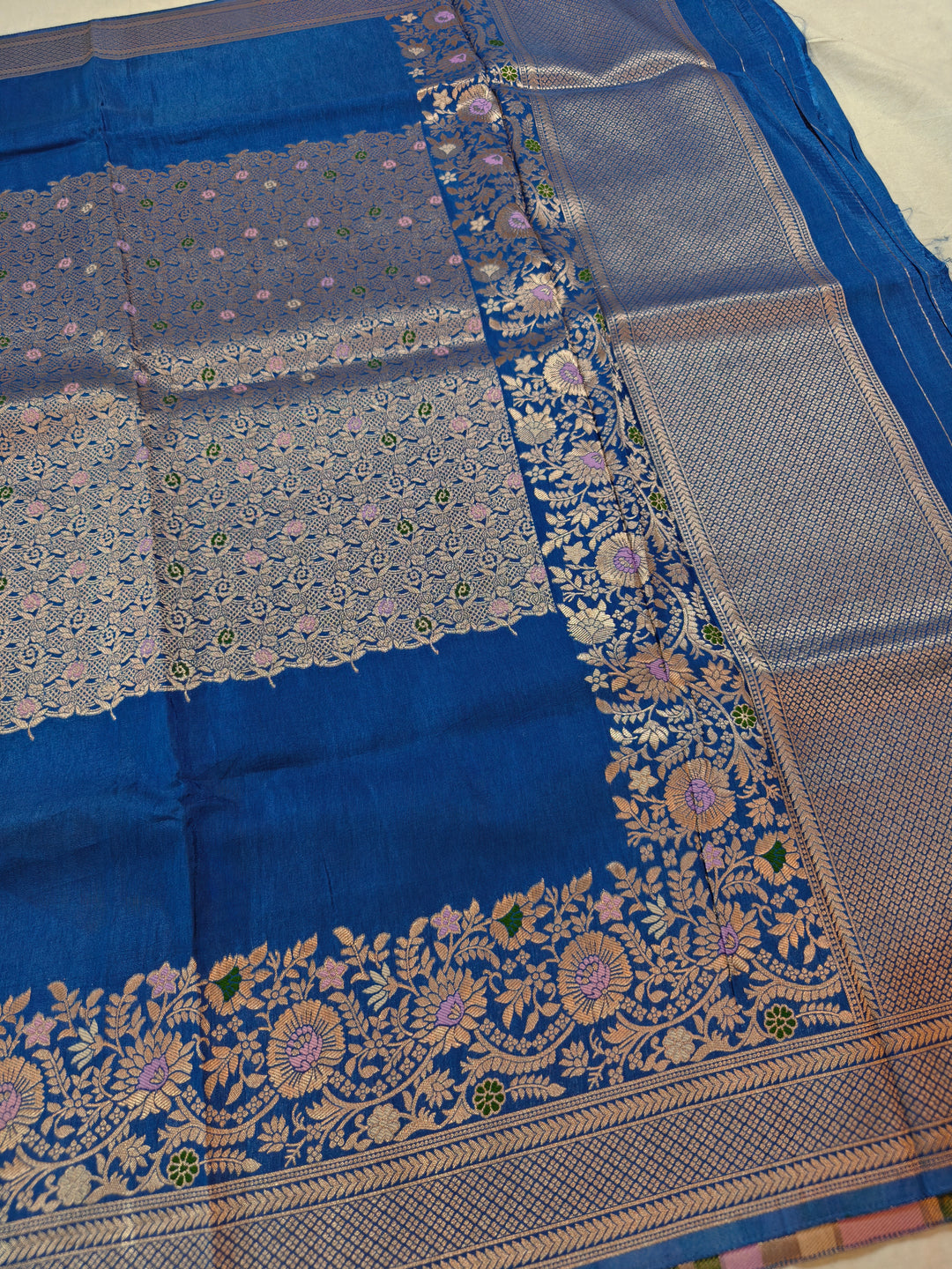RUSSAIN SILK CENTRALISED BOUTIQUE STYLE IN OCEAN BLUE COLOUR