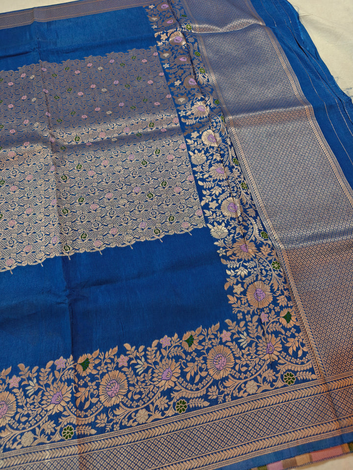 RUSSAIN SILK CENTRALISED BOUTIQUE STYLE IN OCEAN BLUE COLOUR