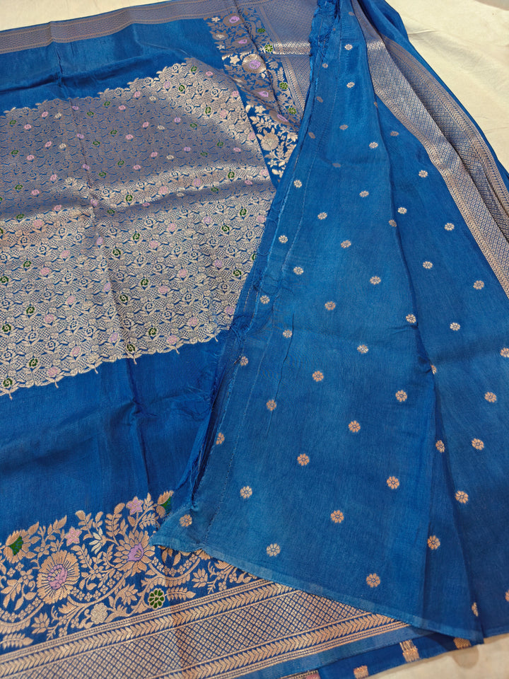 RUSSAIN SILK CENTRALISED BOUTIQUE STYLE IN OCEAN BLUE COLOUR