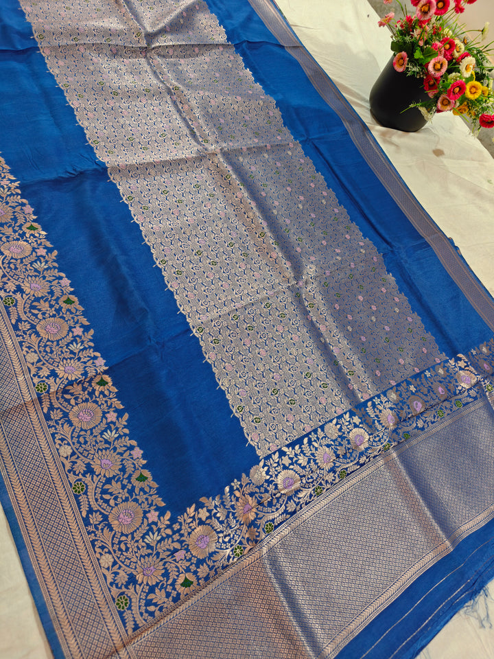 RUSSAIN SILK CENTRALISED BOUTIQUE STYLE IN OCEAN BLUE COLOUR