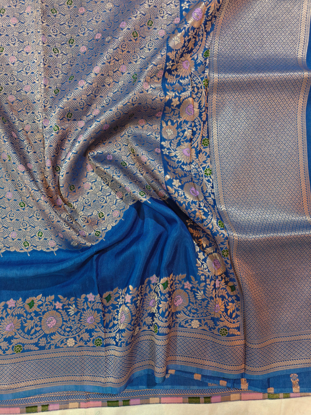 RUSSAIN SILK CENTRALISED BOUTIQUE STYLE IN OCEAN BLUE COLOUR