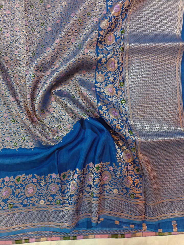 RUSSAIN SILK CENTRALISED BOUTIQUE STYLE IN OCEAN BLUE COLOUR