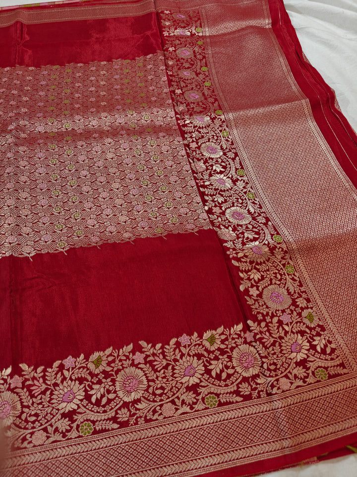 RUSSIAN SILK CENTRALISED BOUTIQUE STYLE IN MAROON RED COLOUR