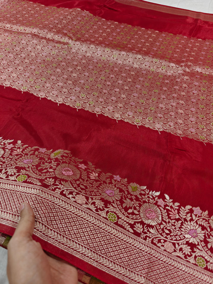 RUSSIAN SILK CENTRALISED BOUTIQUE STYLE IN MAROON RED COLOUR