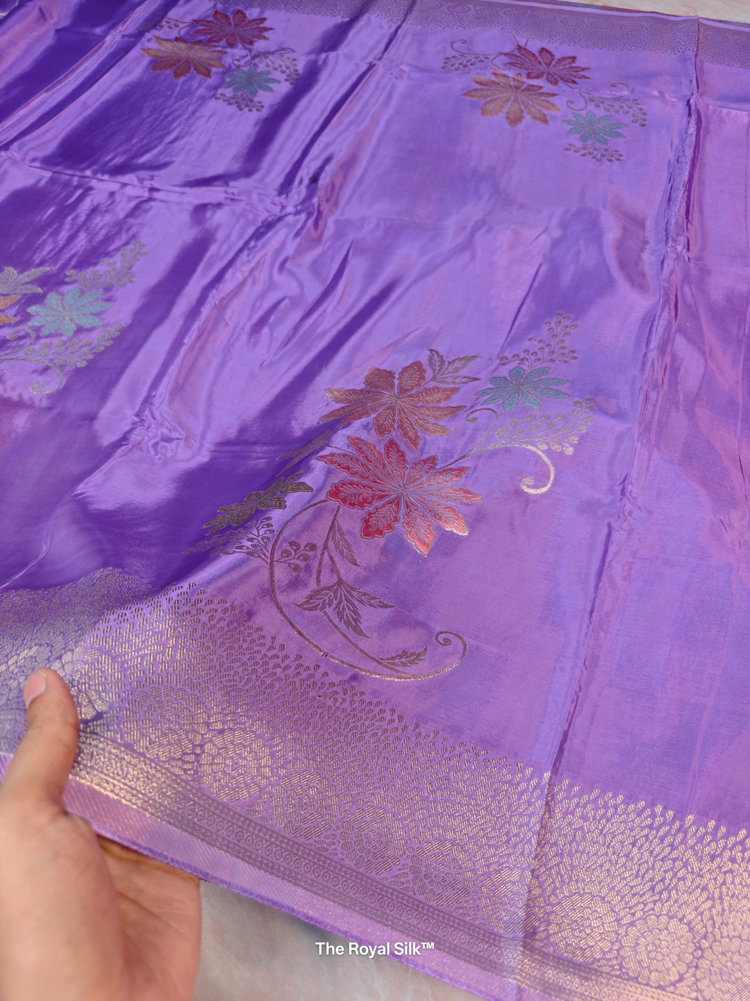 KOREAN SILK IN LAVENDER WITH BOUTIQUE ALFI BOOTA