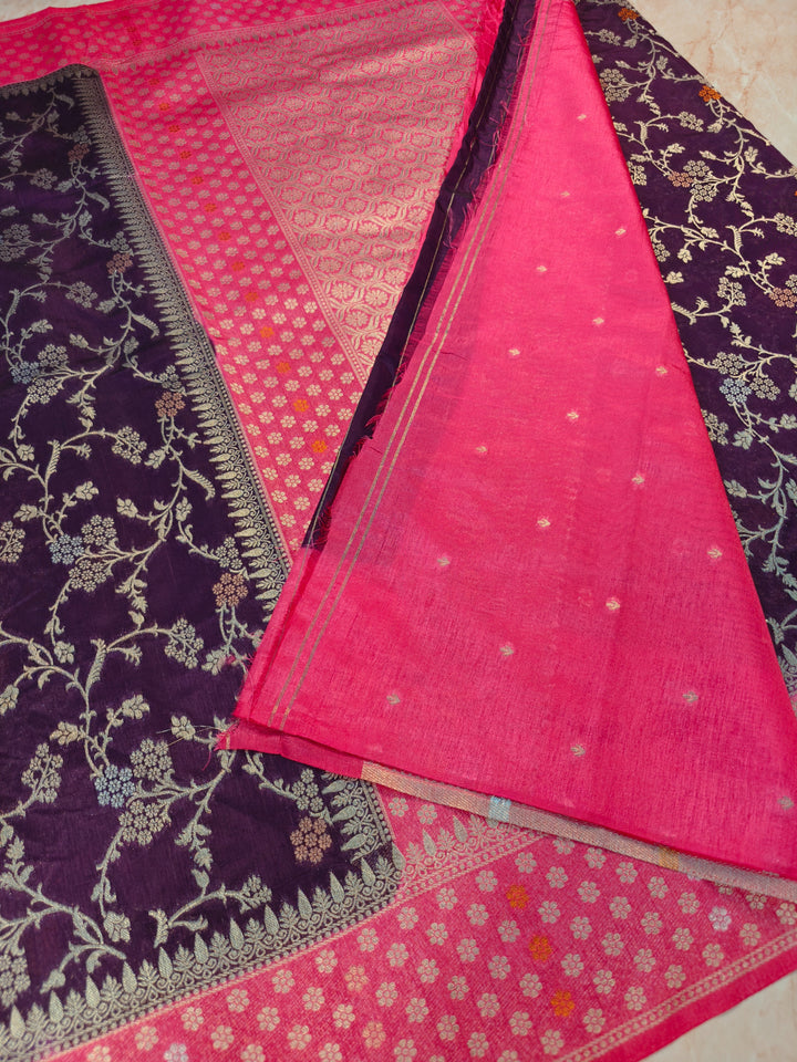 PAPER SILK IN MAGENTA WITH RANI BORDER