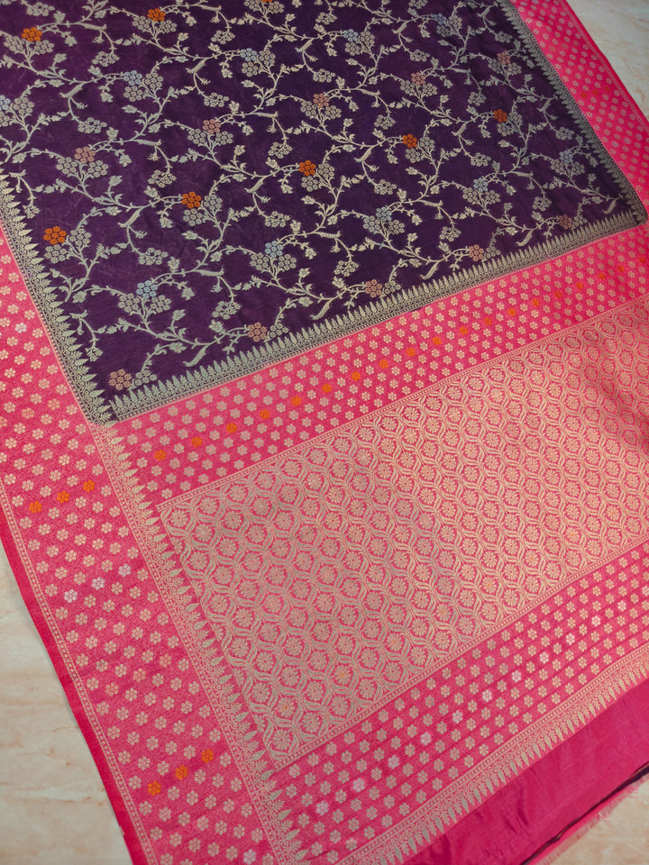 PAPER SILK IN MAGENTA WITH RANI BORDER