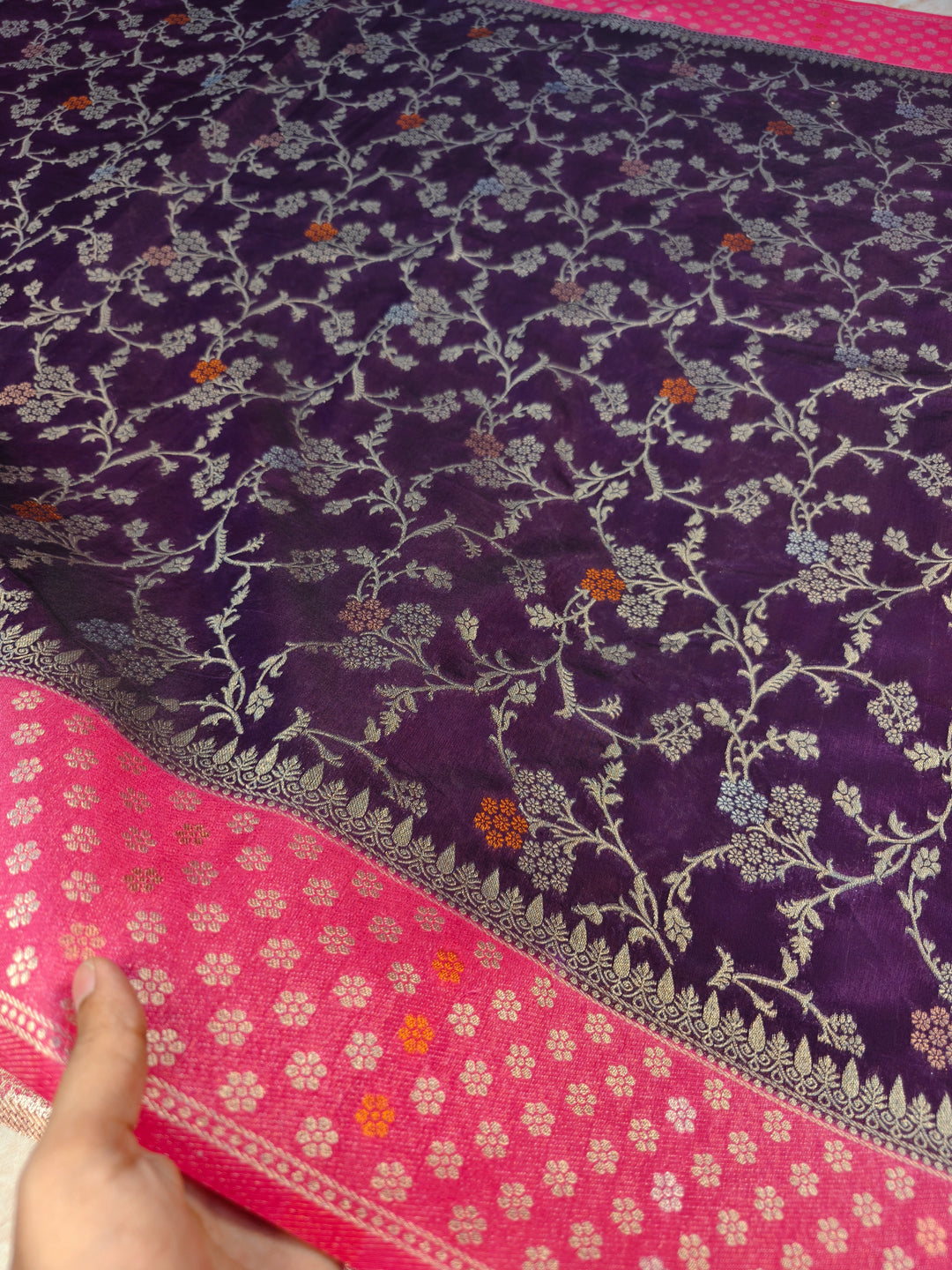 PAPER SILK IN MAGENTA WITH RANI BORDER