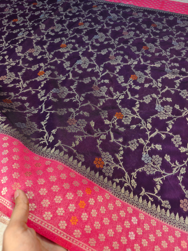 PAPER SILK IN MAGENTA WITH RANI BORDER