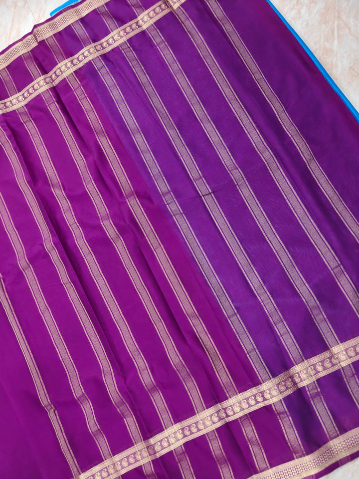 CREPE GEORGETTE IN DEEP PURPLE WITH CONTRAST BLOUSE