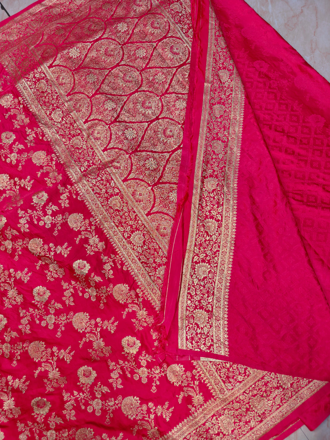 MASHRU KATAN SILK IN RANI WITH ZARIWORK BOOTA