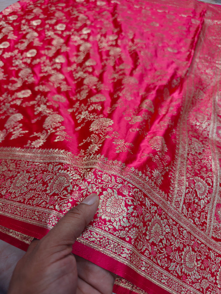 MASHRU KATAN SILK IN RANI WITH ZARIWORK BOOTA