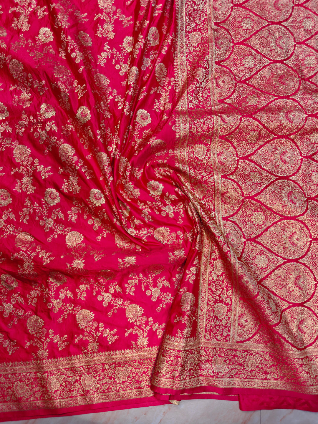 MASHRU KATAN SILK IN RANI WITH ZARIWORK BOOTA