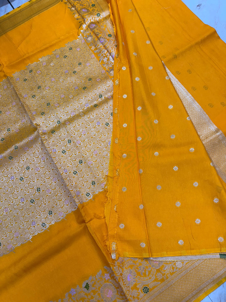 RUSSIAN SILK IN CENTRALISED BOUTIQUE STYLE IN MUSTARD GOLD