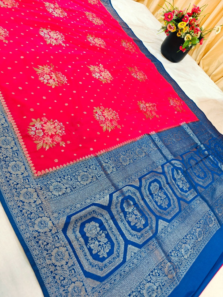 KHADDI GEORGETTE WITH PANCHRANG BOOTA