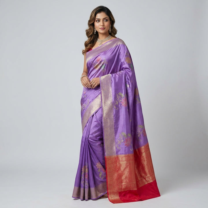 KOREAN SILK IN LAVENDER WITH BOUTIQUE ALFI BOOTA