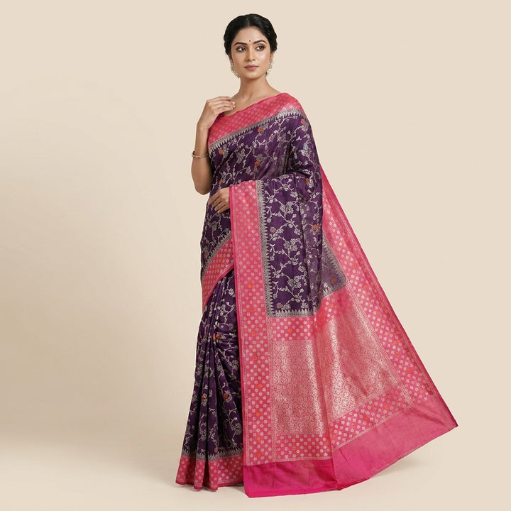 PAPER SILK IN MAGENTA WITH RANI BORDER