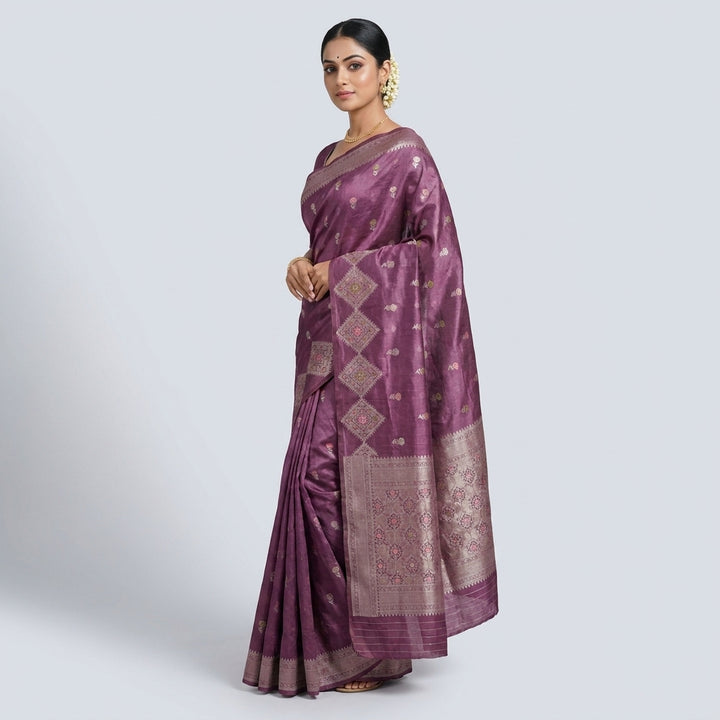 PAPER SILK IN ONION PINK WITH MULTICOLOUR BOOTI